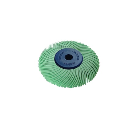Dedeco Sunburst Radial Bristle Discs 2 in Curved Tc 3-Ply Lt Green 1 Micron A/O 1/Unit 1306